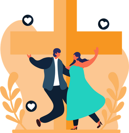 Marriage Couple Dancing  Illustration