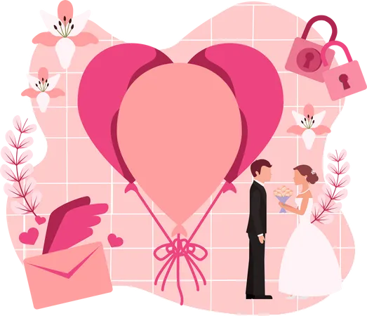 Marriage Couple  Illustration