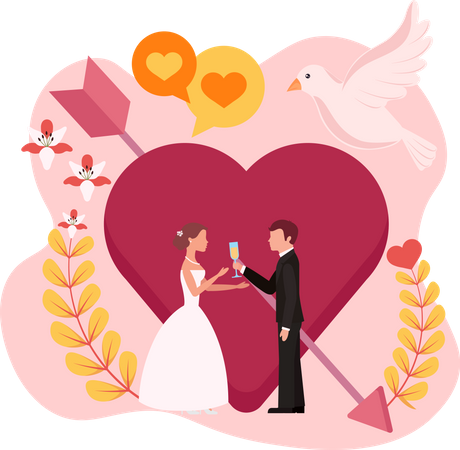 Marriage Couple  Illustration