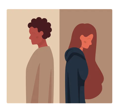Loneliness Concept Lonely Character With Depression And Sadness Young Unhappy People Alone Suffering Without Friends Or Love Flat Vector Illustration Illustration
