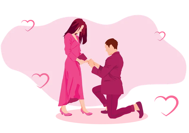 Marriage Proposal Illustration Illustration