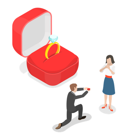 Marriage proposal Illustration