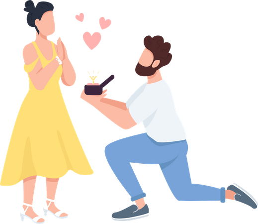 Marriage proposal Illustration