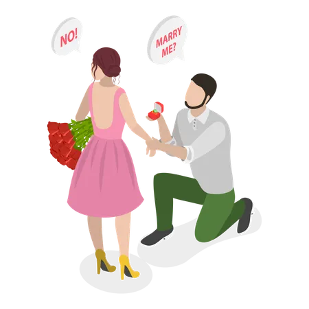 Marriage Proposal Rejection  Illustration