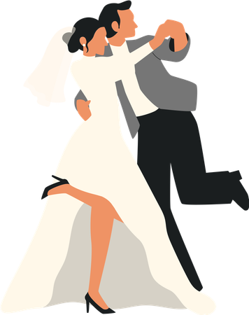 Married couple dancing  Illustration
