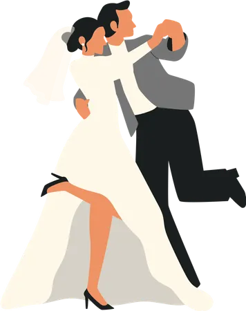 Married couple dancing  Illustration