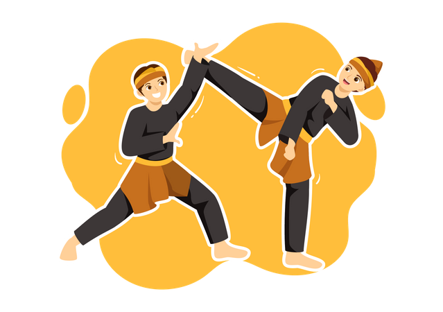 Martial Artist fighting Illustration