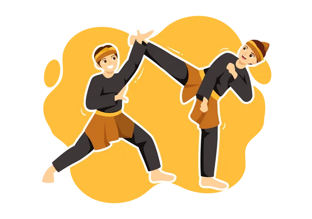 Martial Artist fighting Illustration