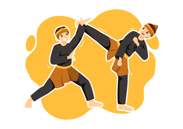 Martial Artist fighting  Illustration