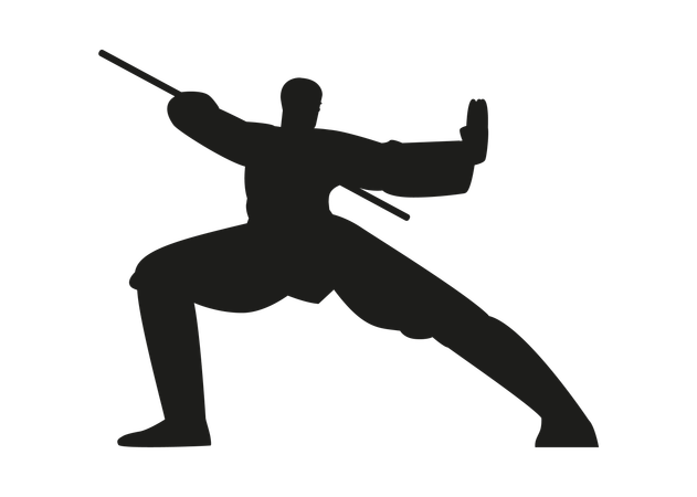 Martial artist showing pose  Illustration