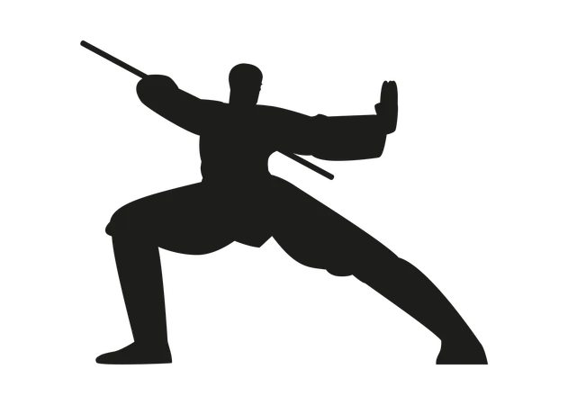 Martial artist showing pose  Illustration