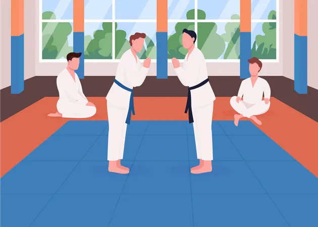 Martial arts training Illustration