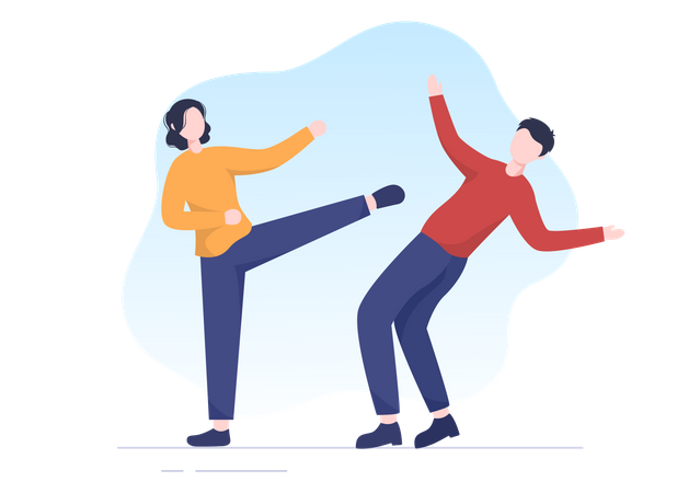 Martial Arts Training for self Defense  イラスト
