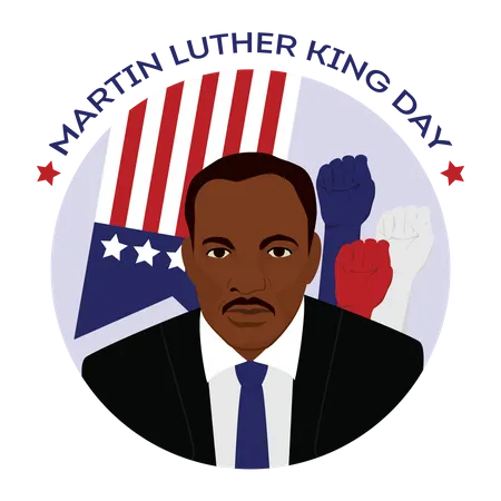 29 De Diciembre Dia De Martin Luther King El Lider Del Movimiento Por Los Derechos Civiles Que Protesto Con Exito Contra La Discriminacion Racial Concepto De Pancarta O Tarjeta Ilustracion Vectorial Aislada Ilustración