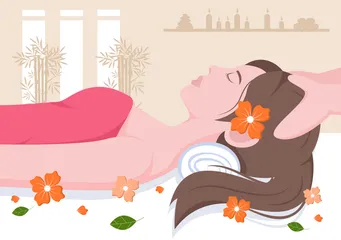 Ilustración de masaje y spa corporal Paquete de Ilustraciones