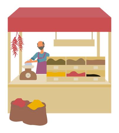 Masala stall  Illustration