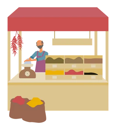 Masala stall  Illustration