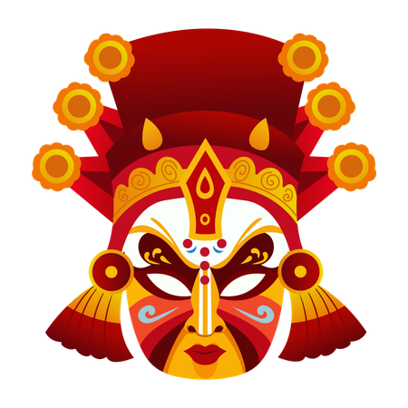 Máscara chinesa  Ilustração