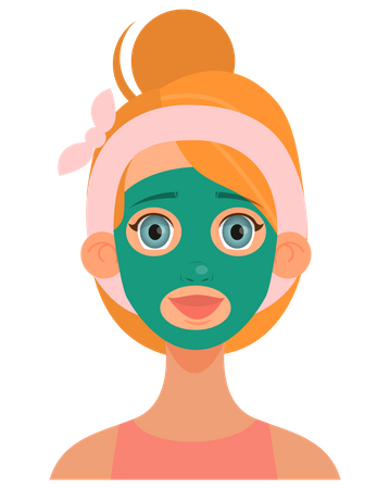 Máscara facial para uma pele limpa e saudável  Ilustração