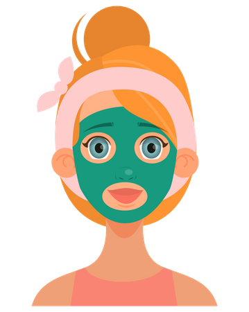 Mascarilla facial para una piel limpia y sana  Ilustración