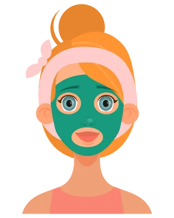 Mascarilla facial para una piel limpia y sana  Ilustración