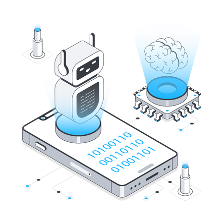 Maschinelles Lernen und Roboterentwicklung  Illustration