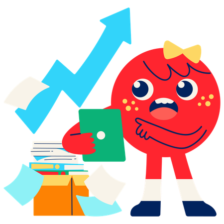 Mascot Checking Reports  Illustration