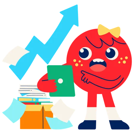 Mascot Checking Reports  Illustration