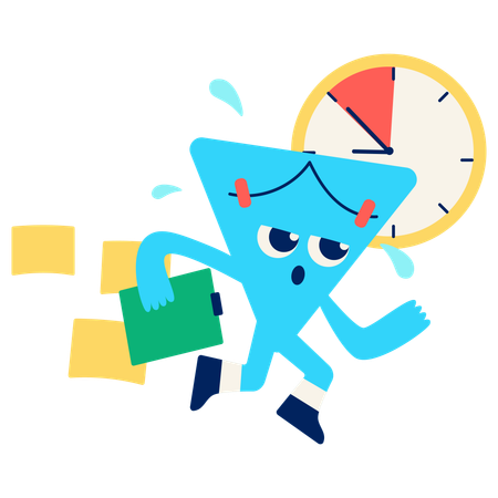 Mascot Deadline Rush  Illustration