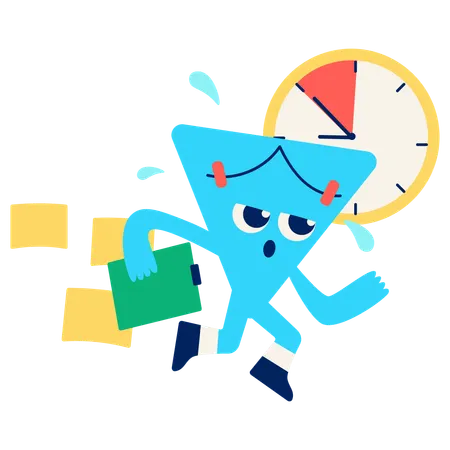 Mascot Deadline Rush  Illustration
