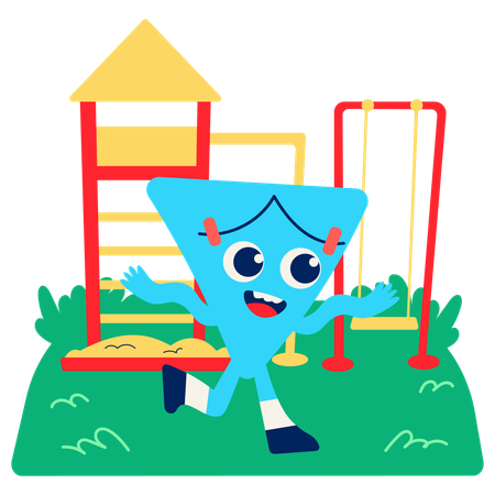 Mascot doing Playground Exploration  Illustration