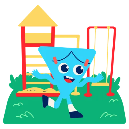 Mascot doing Playground Exploration  Illustration