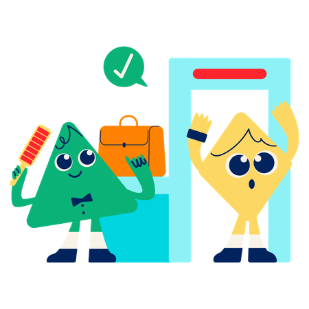 Mascot doing Security Check  Illustration