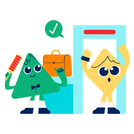 Mascot doing Security Check  Illustration