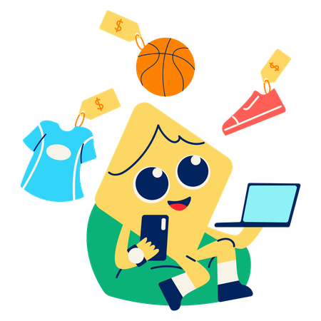 マスコット どこからでも簡単ショッピング  イラスト