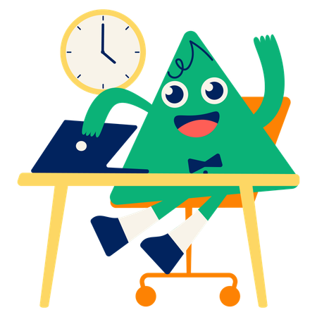 Mascot End of Work Relax  Illustration