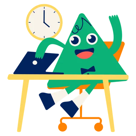 Mascot End of Work Relax  Illustration