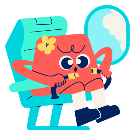 Mascot Fastening Seatbelt  Illustration