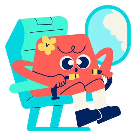 Mascot Fastening Seatbelt  Illustration