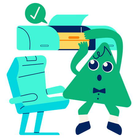Mascot following Cabin Bag Rules  Illustration