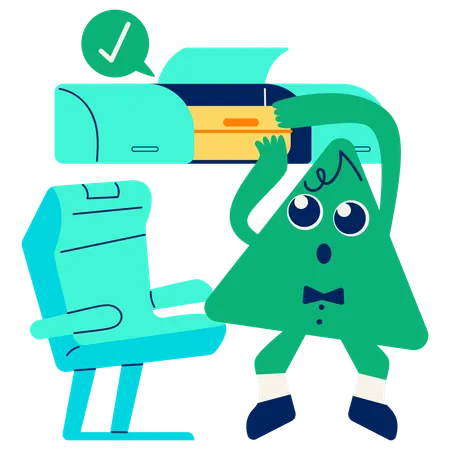Mascot following Cabin Bag Rules  Illustration