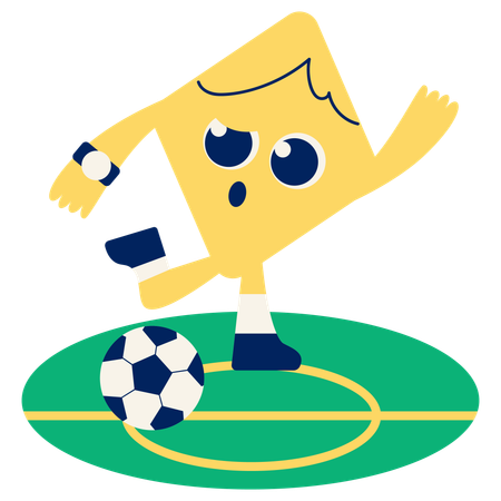 Mascot Football Kick-off  Illustration