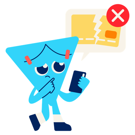 Mascot getting Failed Payment Attempt  Illustration