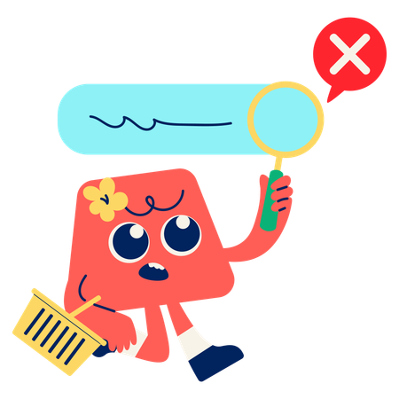 Mascot getting No Search Result  Illustration