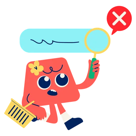 Mascot getting No Search Result  Illustration