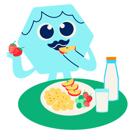 Mascot Healthy Breakfast Making  Illustration