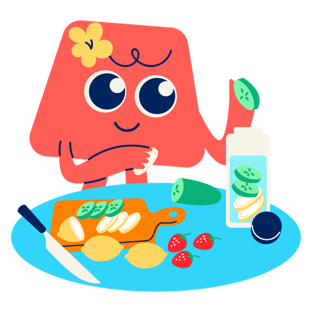 Mascot Hydration Routine  Illustration
