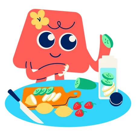 Mascot Hydration Routine  Illustration