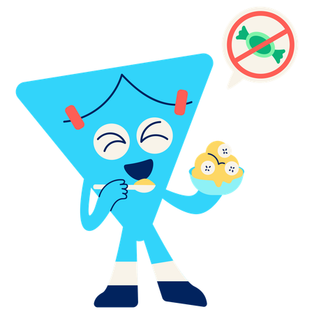 Mascot No Sugar Dessert  Illustration