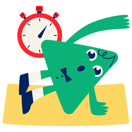 Mascot Plank Challenge  Illustration